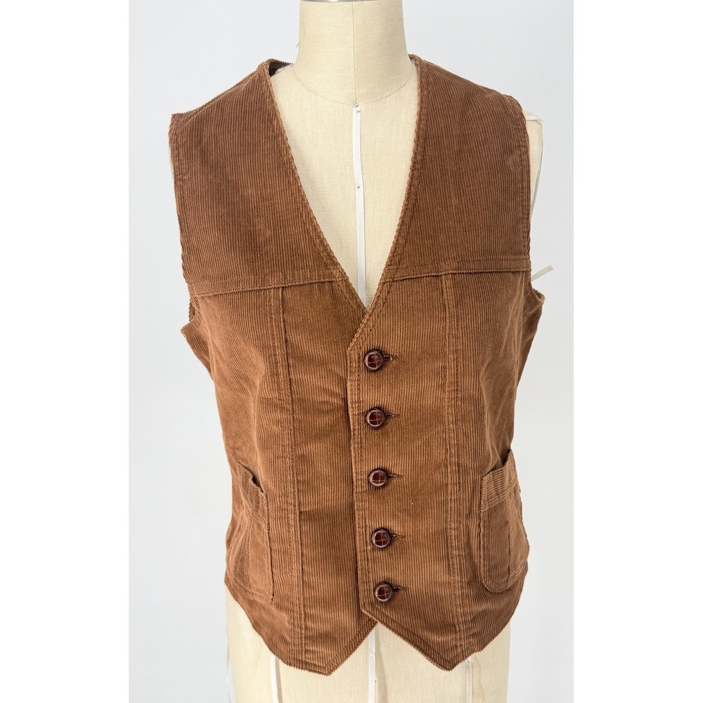 Vintage 1970s Sears Corduroy Blazer & Vest Set 38R Sport Coat Academia Retro - Picture 11 of 16